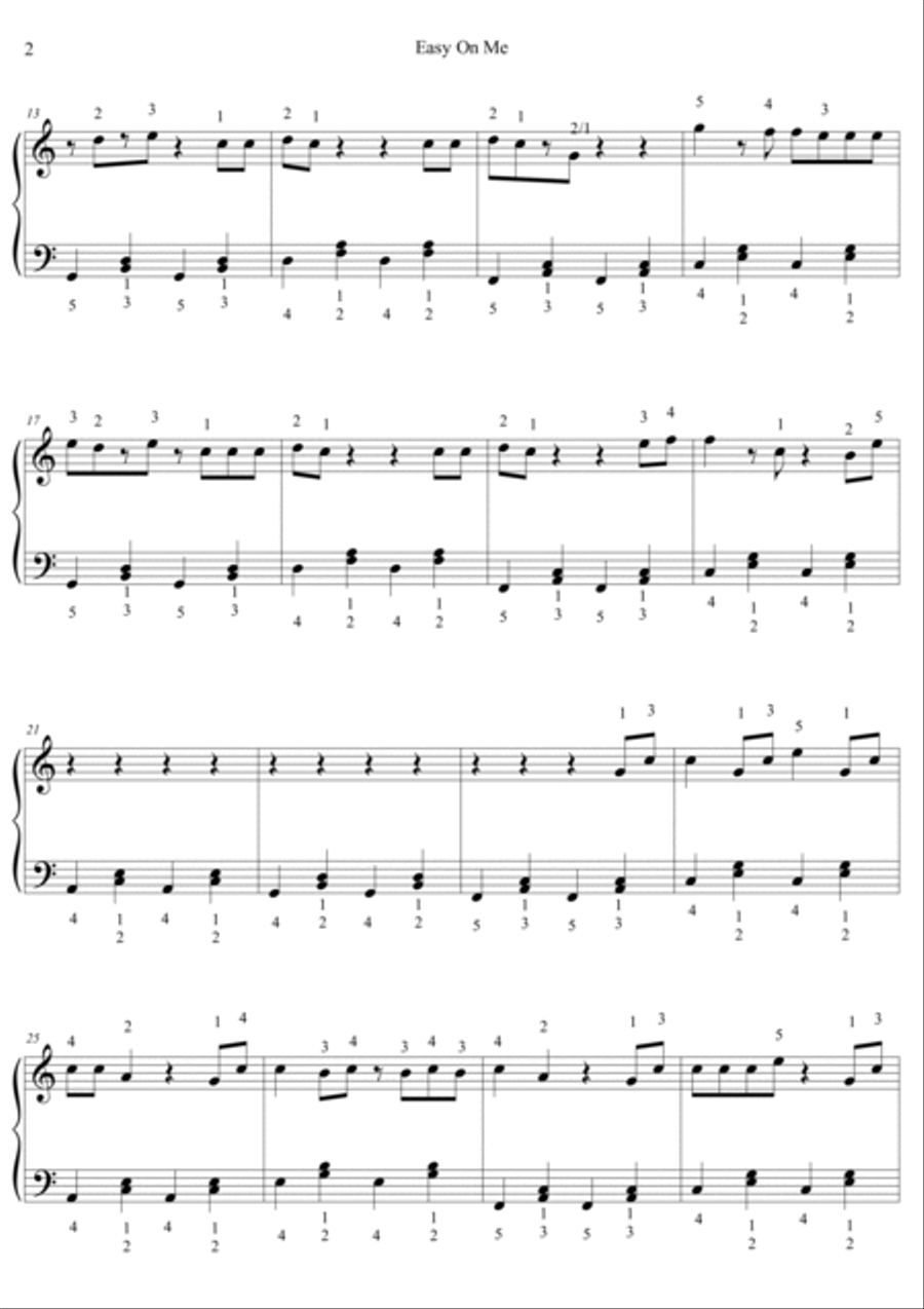 Easy On Me Easy On Me Easy Piano scores gallery preview page 2