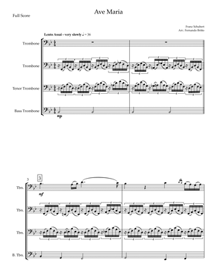 Ave Maria (Franz Schubert) for Trombone Quartet