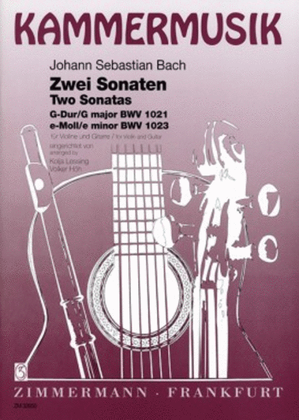 Book cover for Sonatas G major and E minor BWV 1021 und BWV 1023