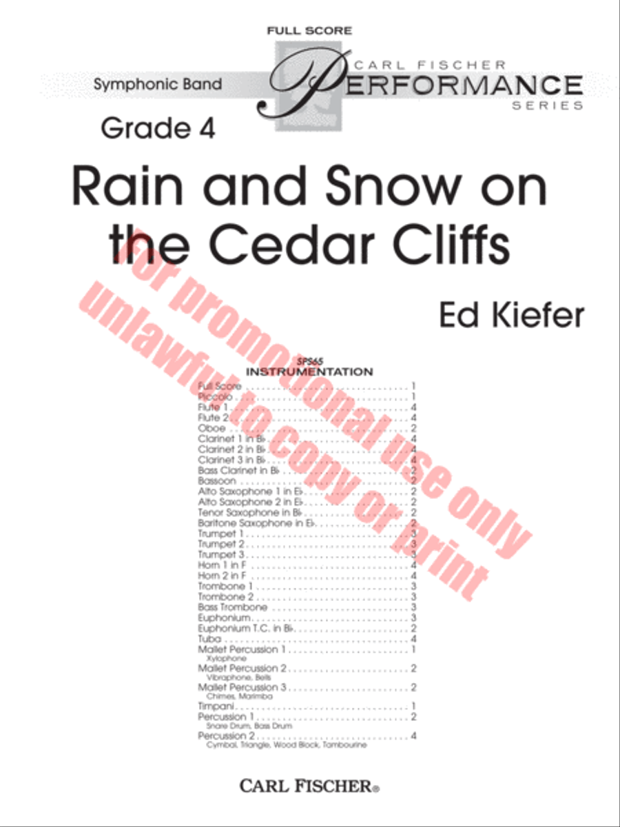 Rain and Snow on the Cedar Cliffs Concert Band scores gallery preview page 2