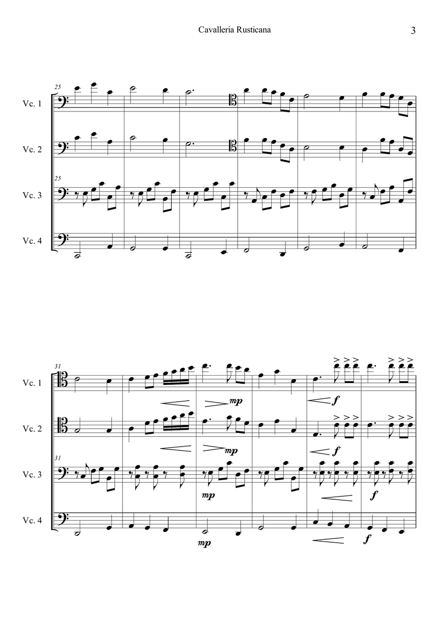 Cavalleria Rusticana by Pietro Mascagni Cello - Digital Sheet Music page 3