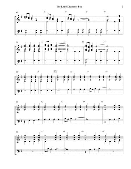 The Little Drummer Boy - for 3-octave handbell choir image number null