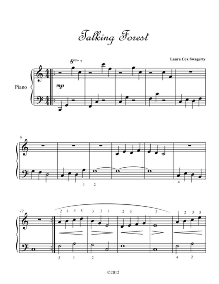 Talking Forest Piano Solo scores gallery preview page 1
