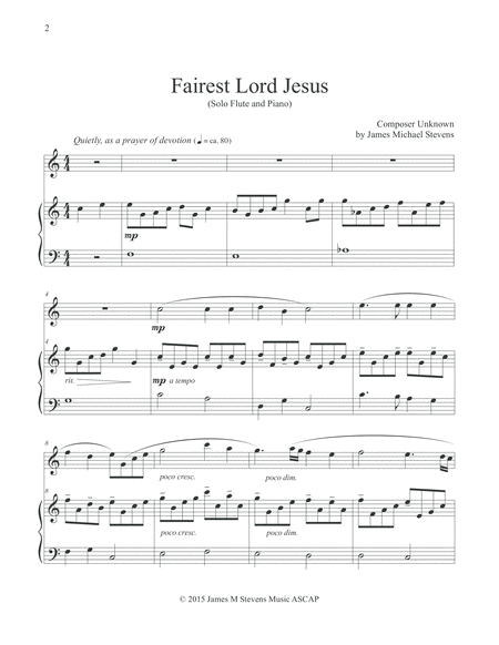 Fairest Lord Jesus (Piano & Flute) image number null