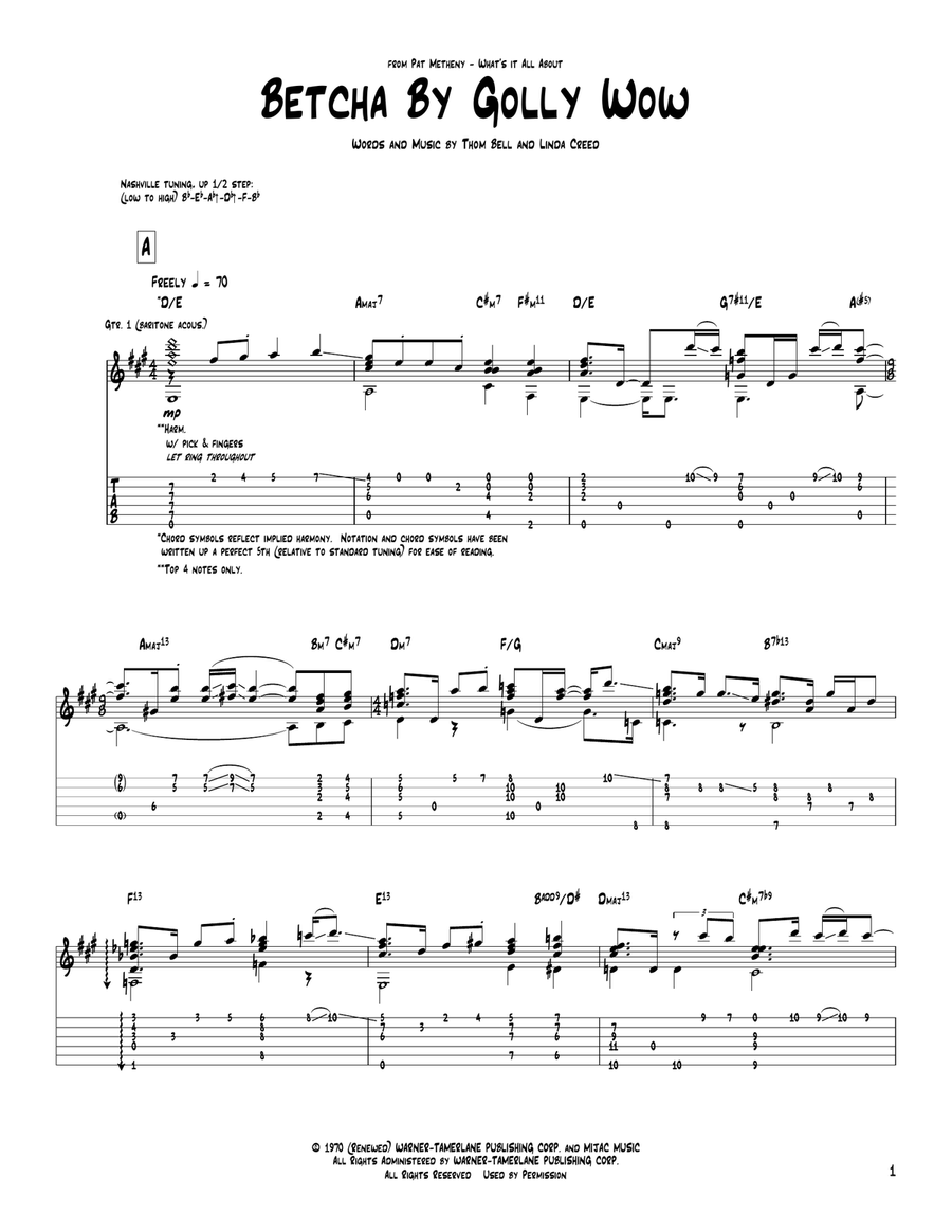 Betcha By Golly Wow Acoustic Guitar scores gallery preview page 1