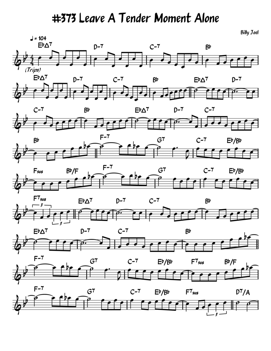 Leave A Tender Moment Alone Piano scores gallery preview page 1