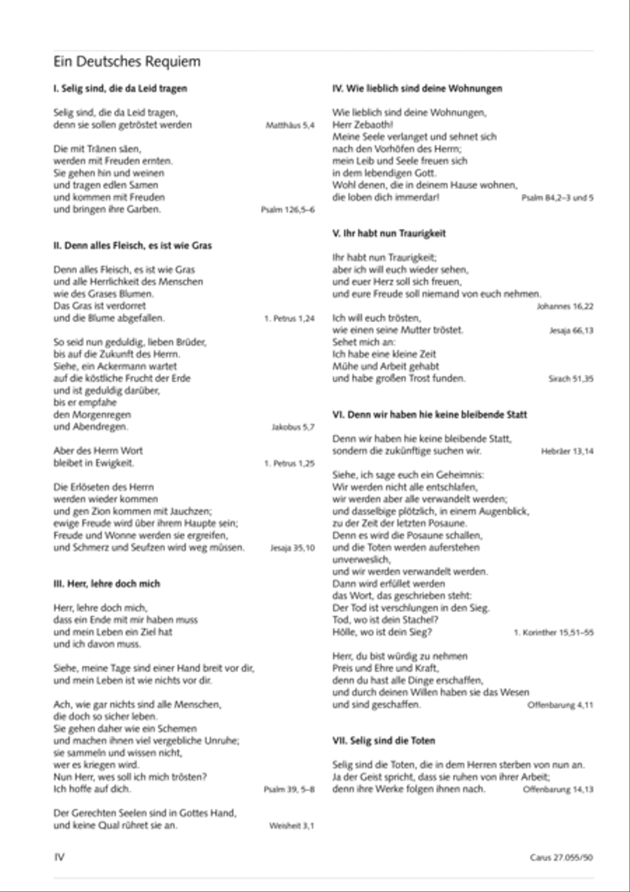 Ein Deutsches Requiem (German Requiem) 4-Part scores gallery preview page 5