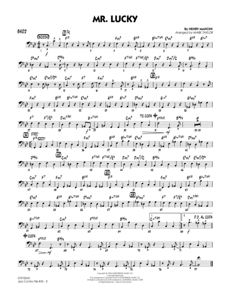 Jazz Combo Pak #36 (Henry Mancini) - Bass