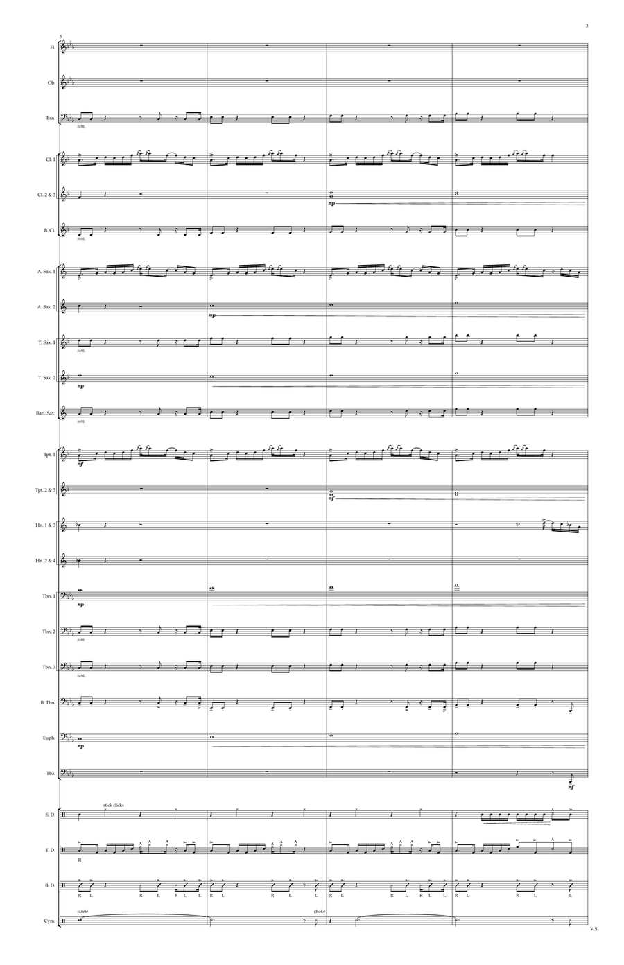 Burn The House Down Marching Band scores gallery preview page 3