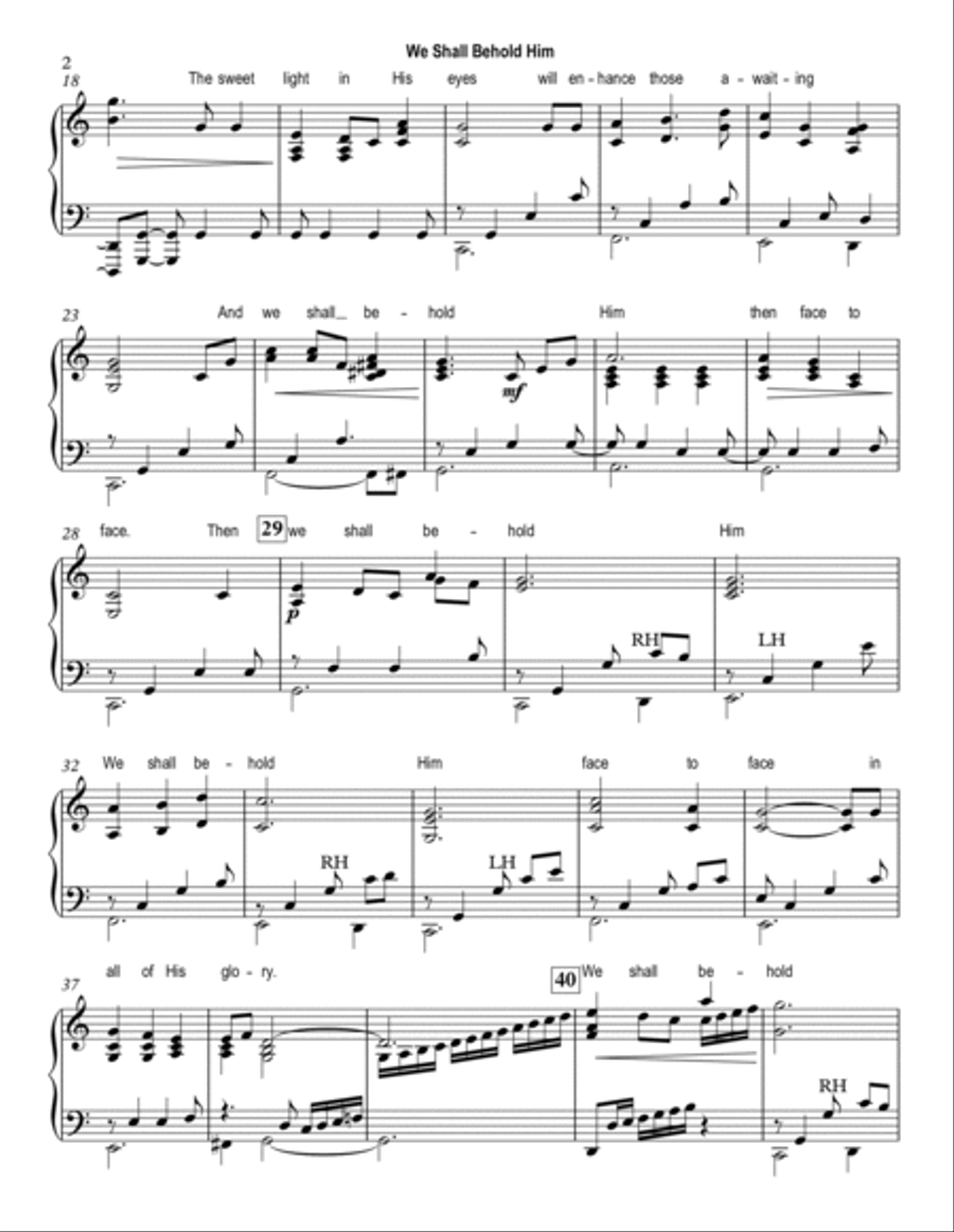 We Shall Behold Him Piano Solo scores gallery preview page 2