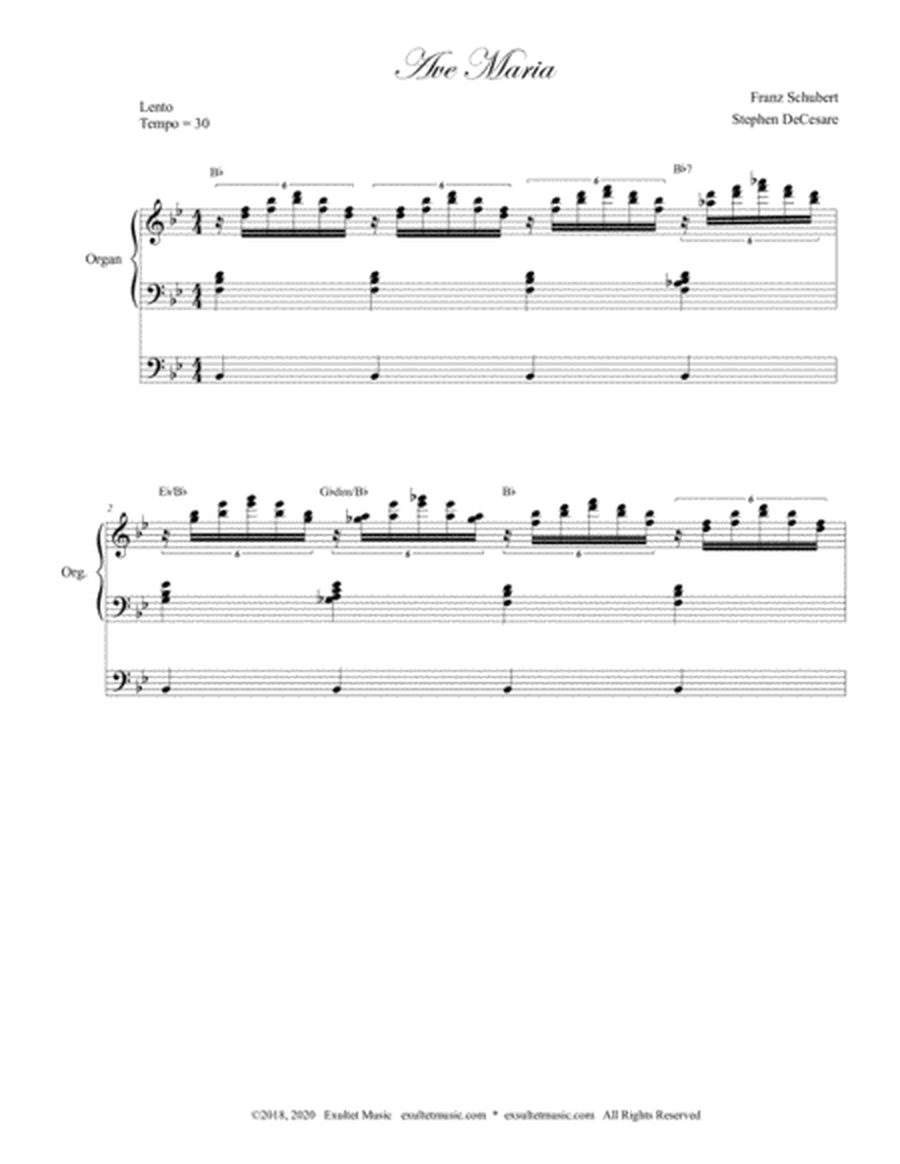 Ave Maria (Spanish Lyrics - for 2-part choir - (SA) - High Key - Organ) image number null