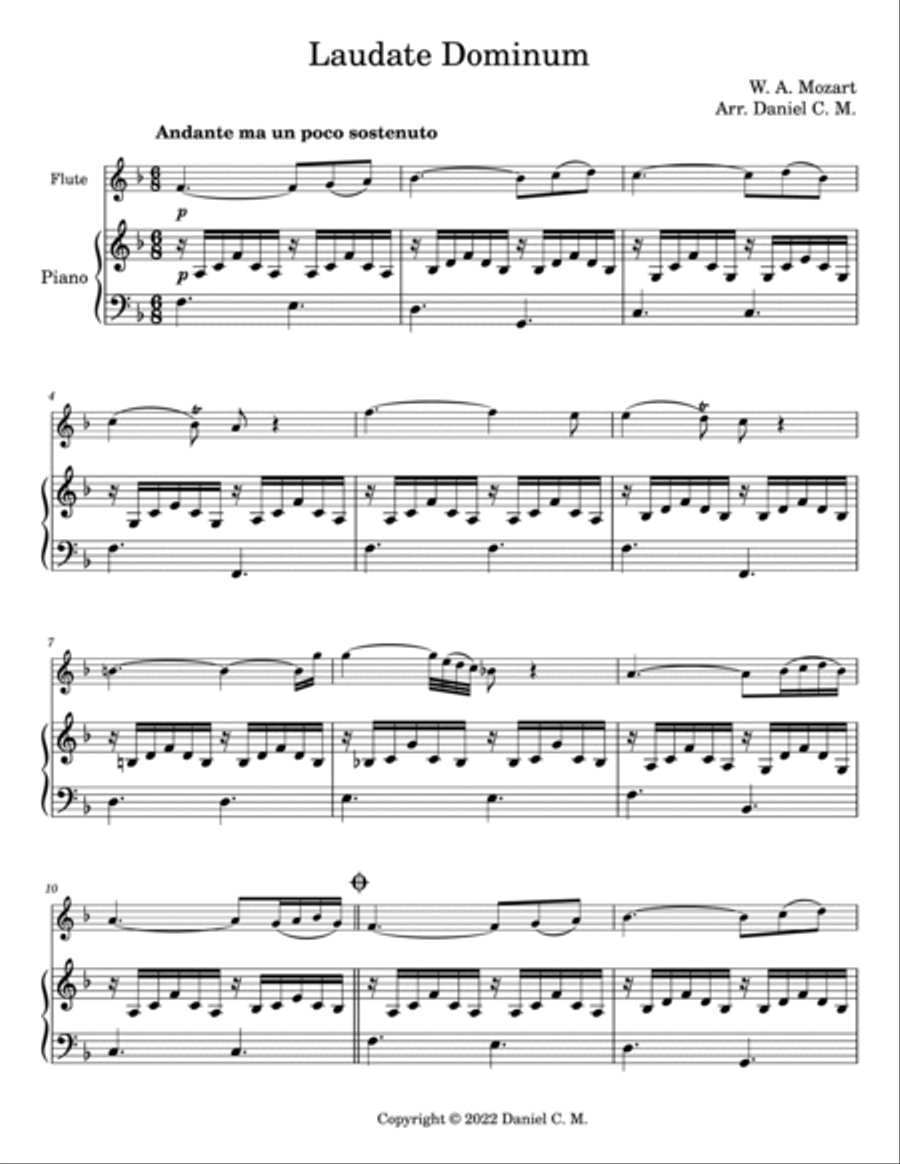 Laudate Dominum for flute Flute Solo scores gallery preview page 2