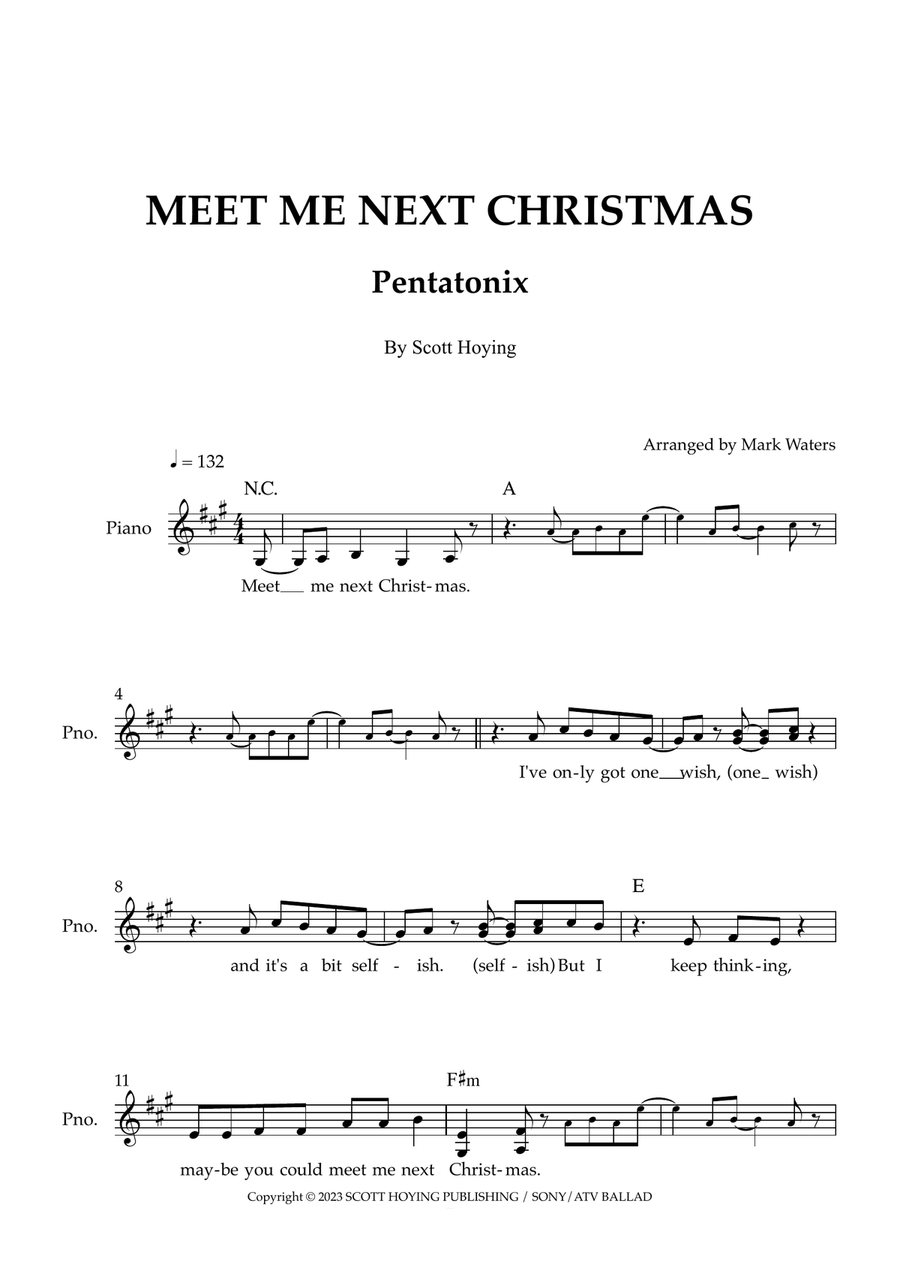 Meet Me Next Christmas Meet Me Next Christmas Piano scores gallery preview page 1