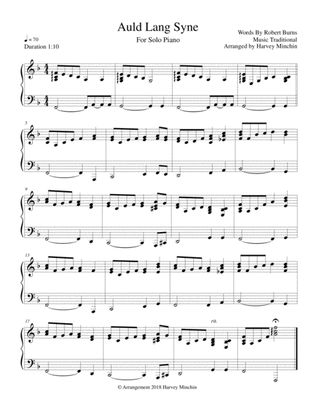 Auld Lang Syne for Solo Piano
