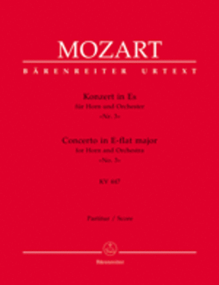 Book cover for Concerto for Horn and Orchestra, No. 3 E flat major, KV 447