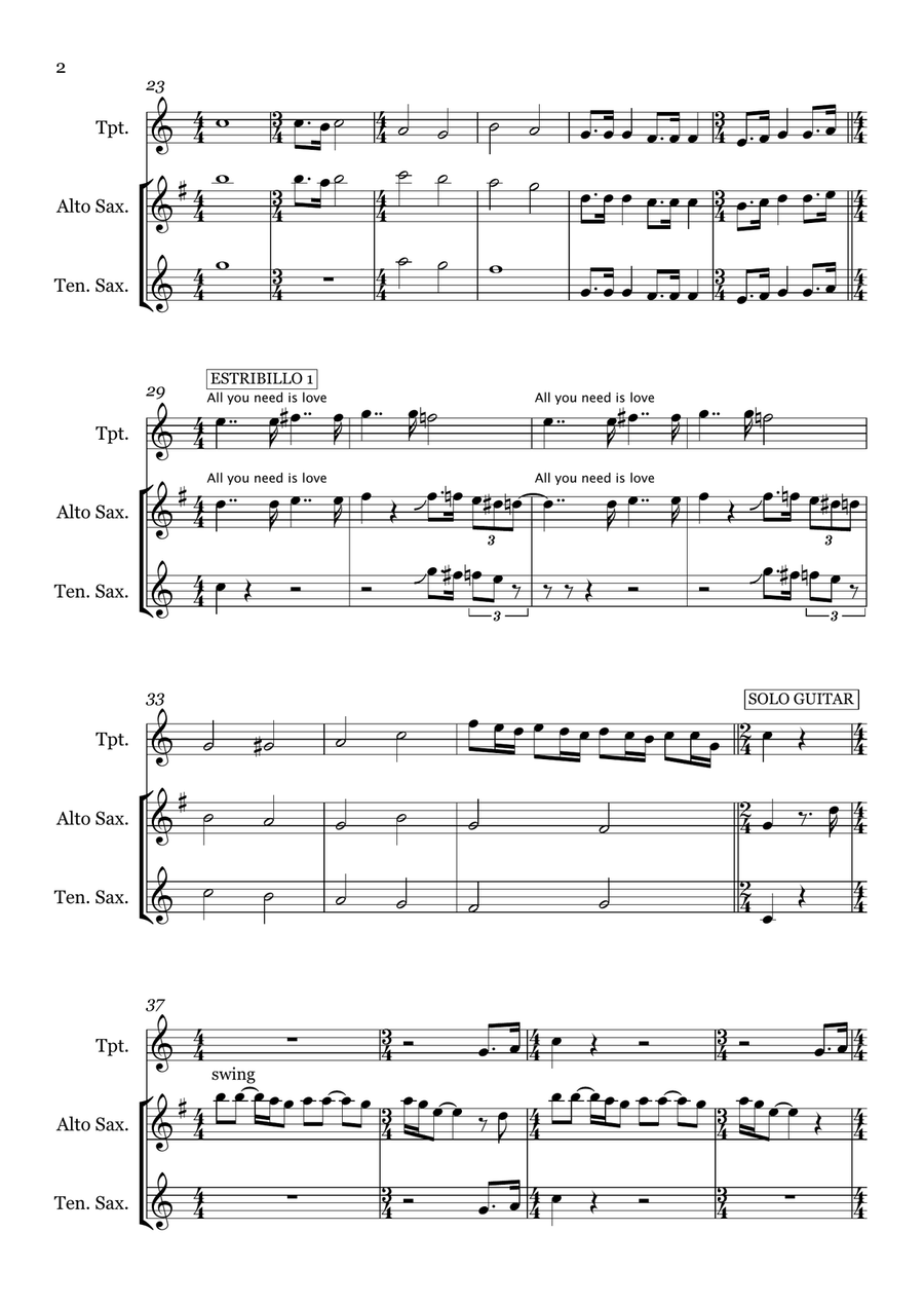 All You Need Is Love Small Ensemble scores gallery preview page 2