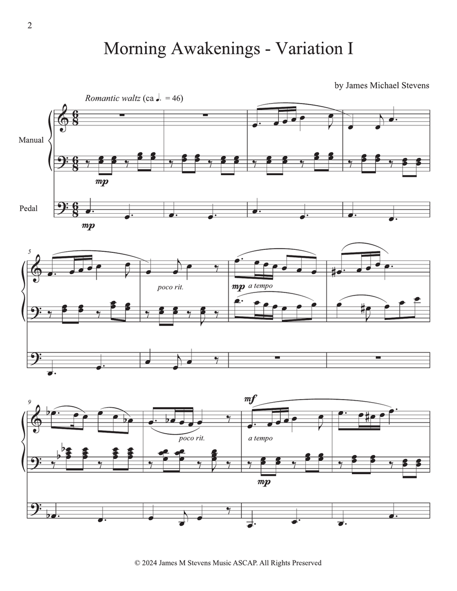 Morning Awakenings - Variation I - Organ Solo Organ Solo scores gallery preview page 2