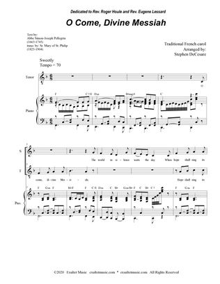 O Come, Divine Messiah (2-part choir - (Soprano and Tenor)