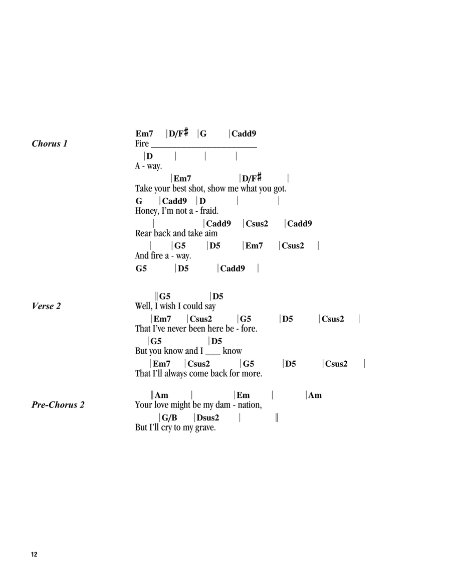 Fire Away Electric Guitar scores gallery preview page 2