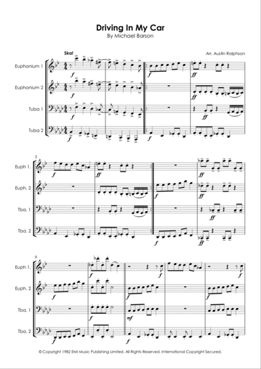 Driving In My Car Driving In My Car Euphonium scores gallery preview page 5