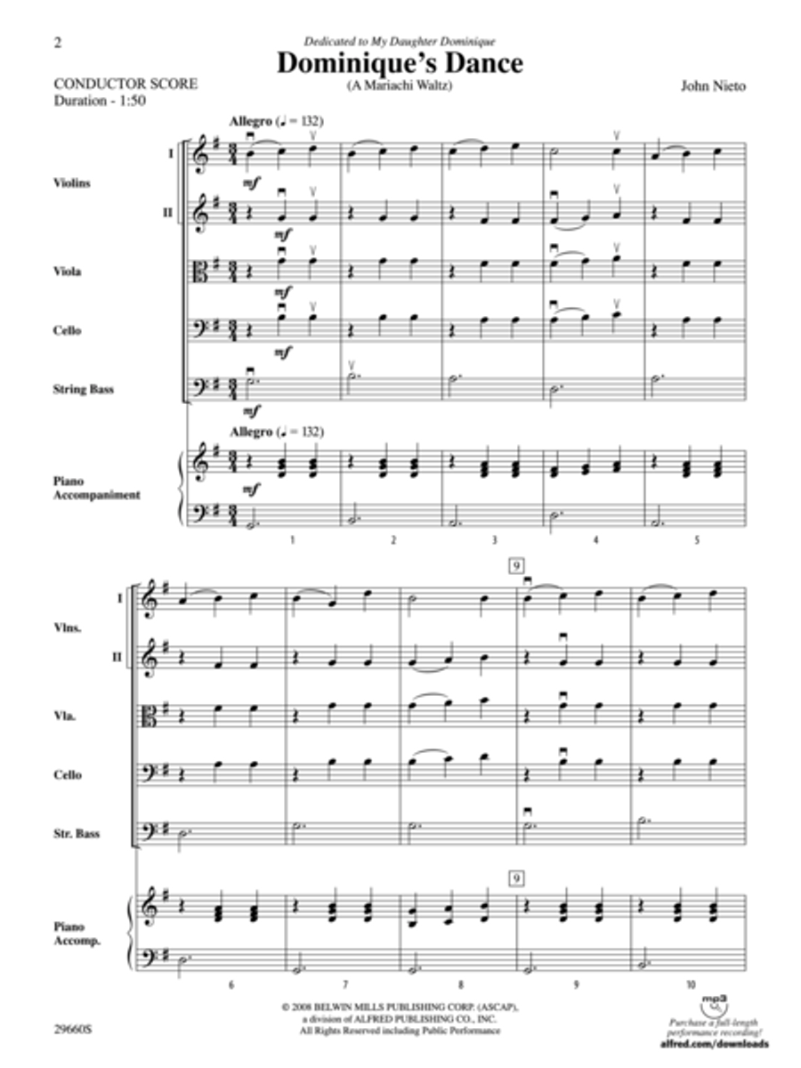 Dominiques Dance/Bvs (Score only) String Orchestra scores gallery preview page 2