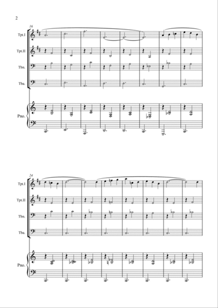 Gymnopédie No. 1 Brass Quartet scores gallery preview page 2