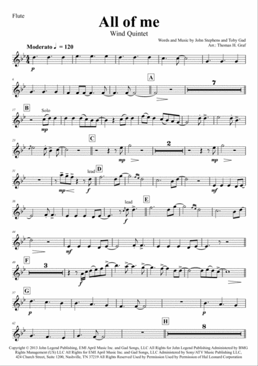All Of Me Woodwind Quintet scores gallery preview page 6