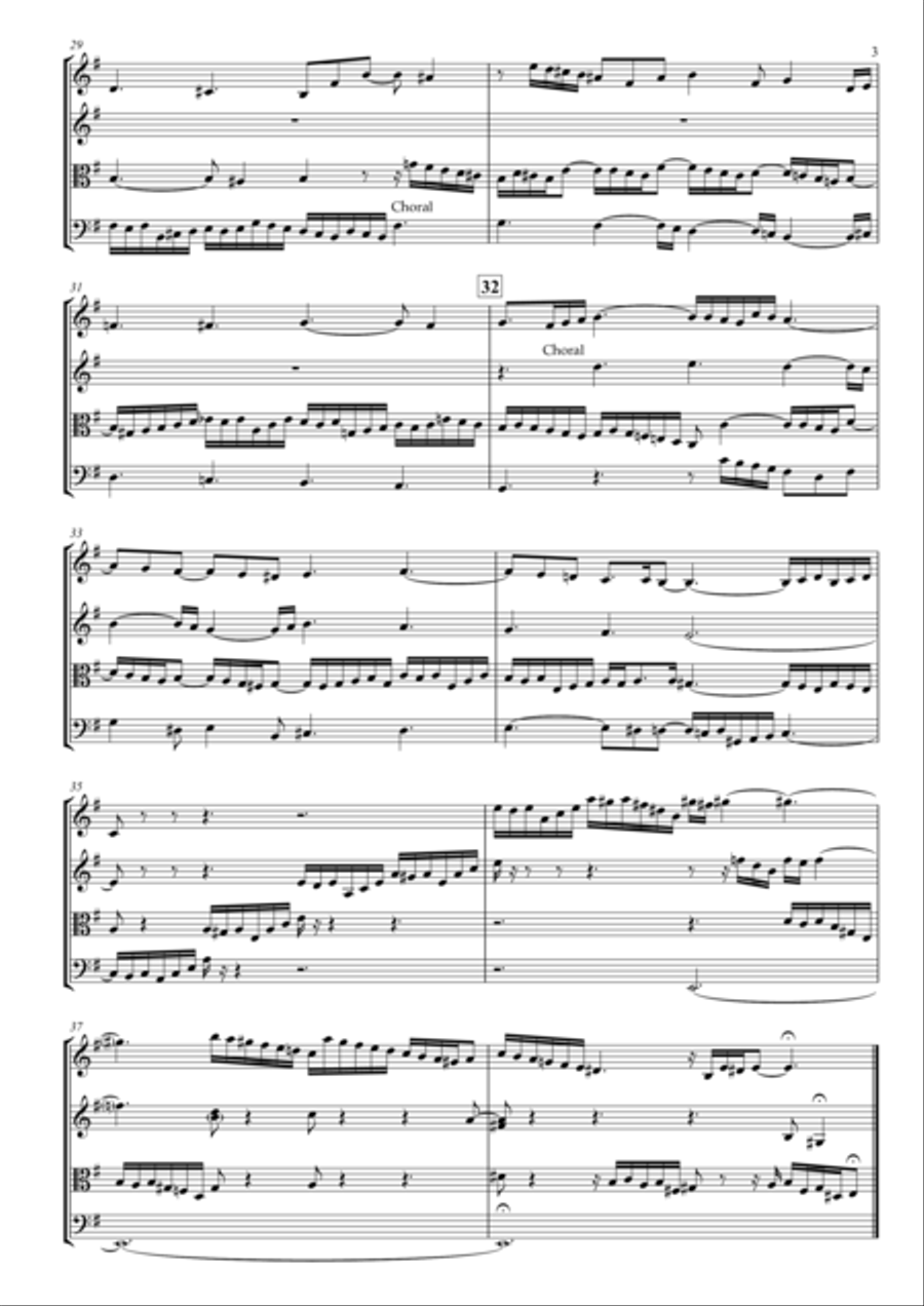 Eighteen Chorale Preludes No.16 BWV.666 ‘Jesus Christus, unser Heiland’ for String Quartet String Quartet scores gallery preview page 3