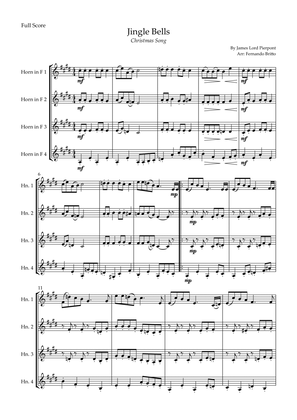 Jingle Bells (Christmas Song) for Horn in F Quartet