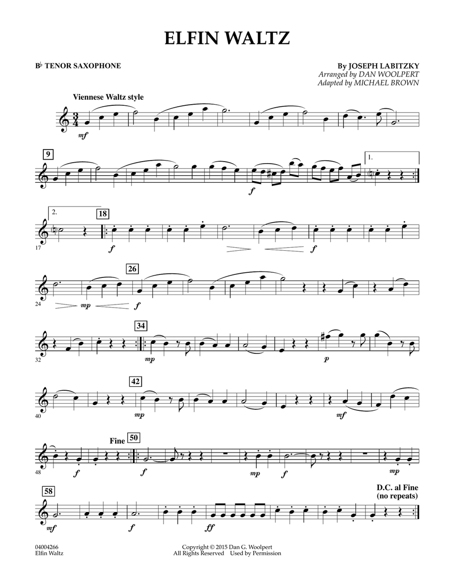 Elfin Waltz - Bb Tenor Saxophone