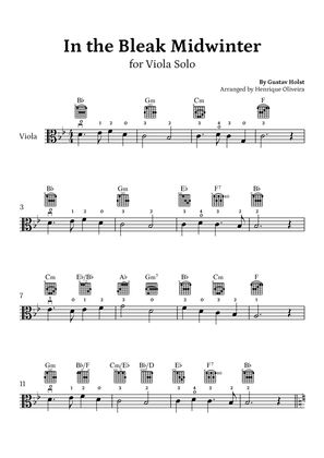 In the Bleak Midwinter (Viola Solo) - Beginner Level