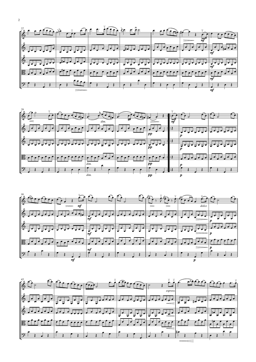 Haydn Serenade for String Orchestra or String Quartet String Orchestra scores gallery preview page 2