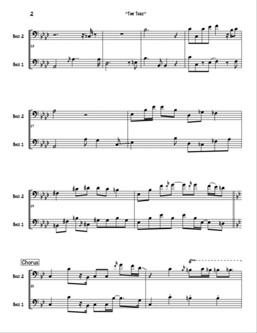 Time Table Bass Guitar scores gallery preview page 2