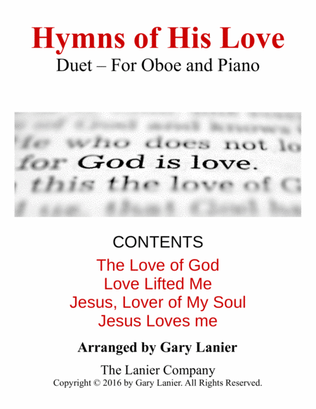 Book cover for Gary Lanier: Hymns of His Love (Duets for Oboe & Piano)