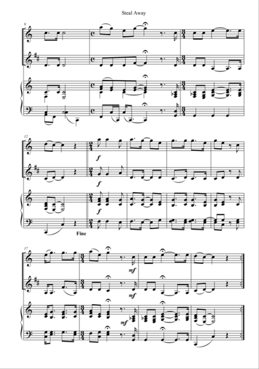 Steal Away Steal Away Clarinet scores gallery preview page 2