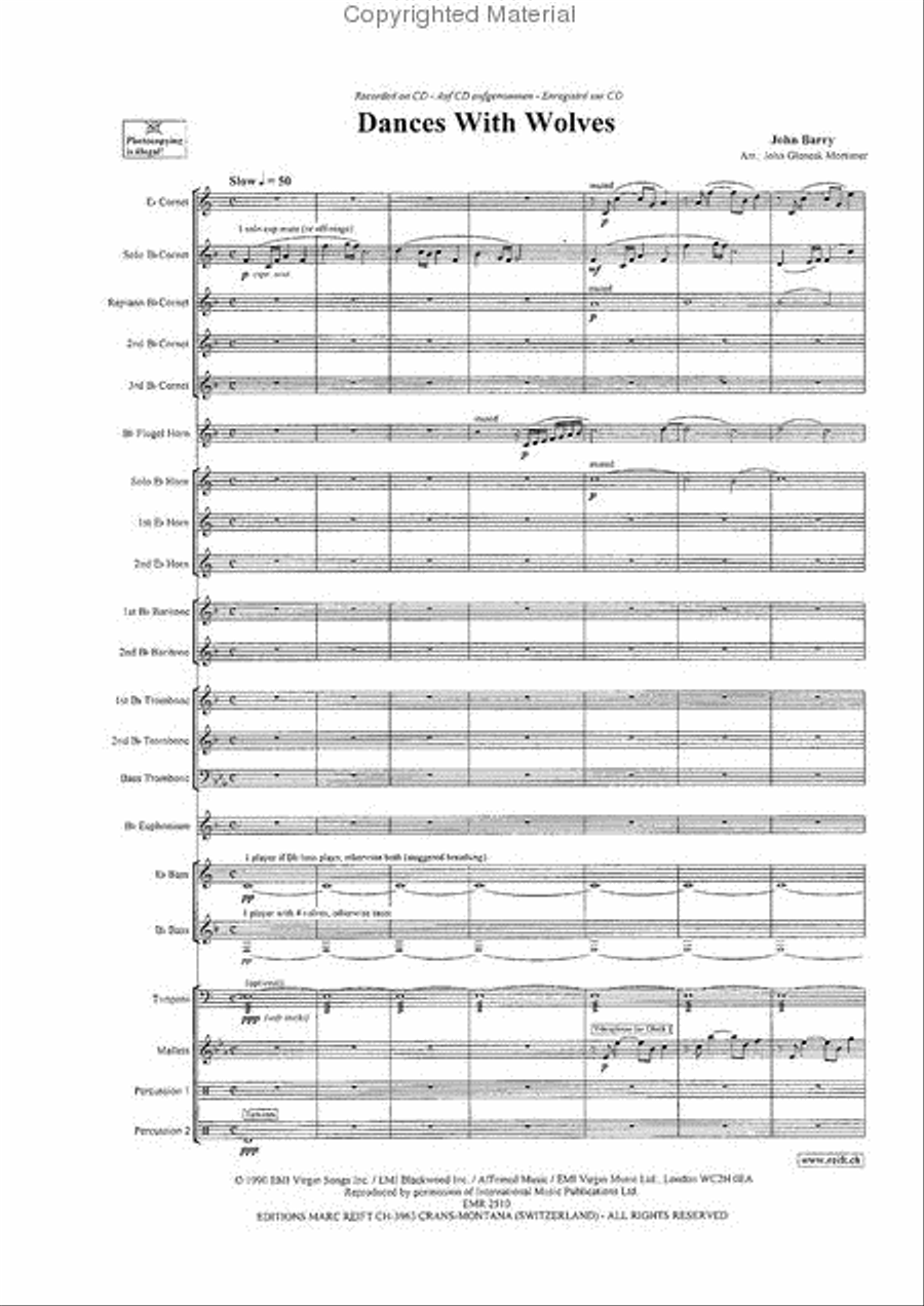 Dances With Wolves Brass Band scores gallery preview page 3