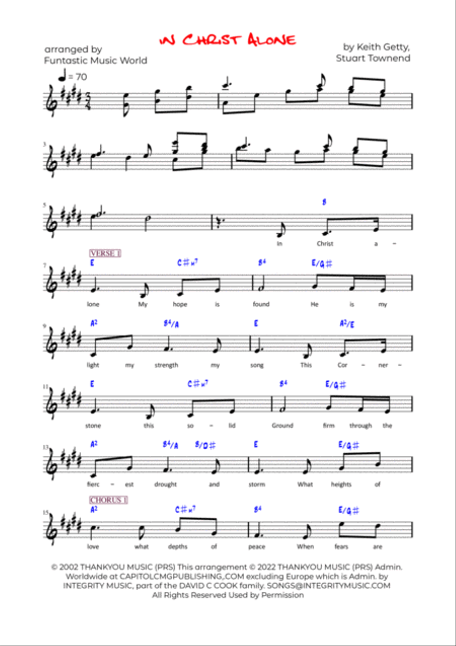 In Christ Alone Piano Solo scores gallery preview page 2