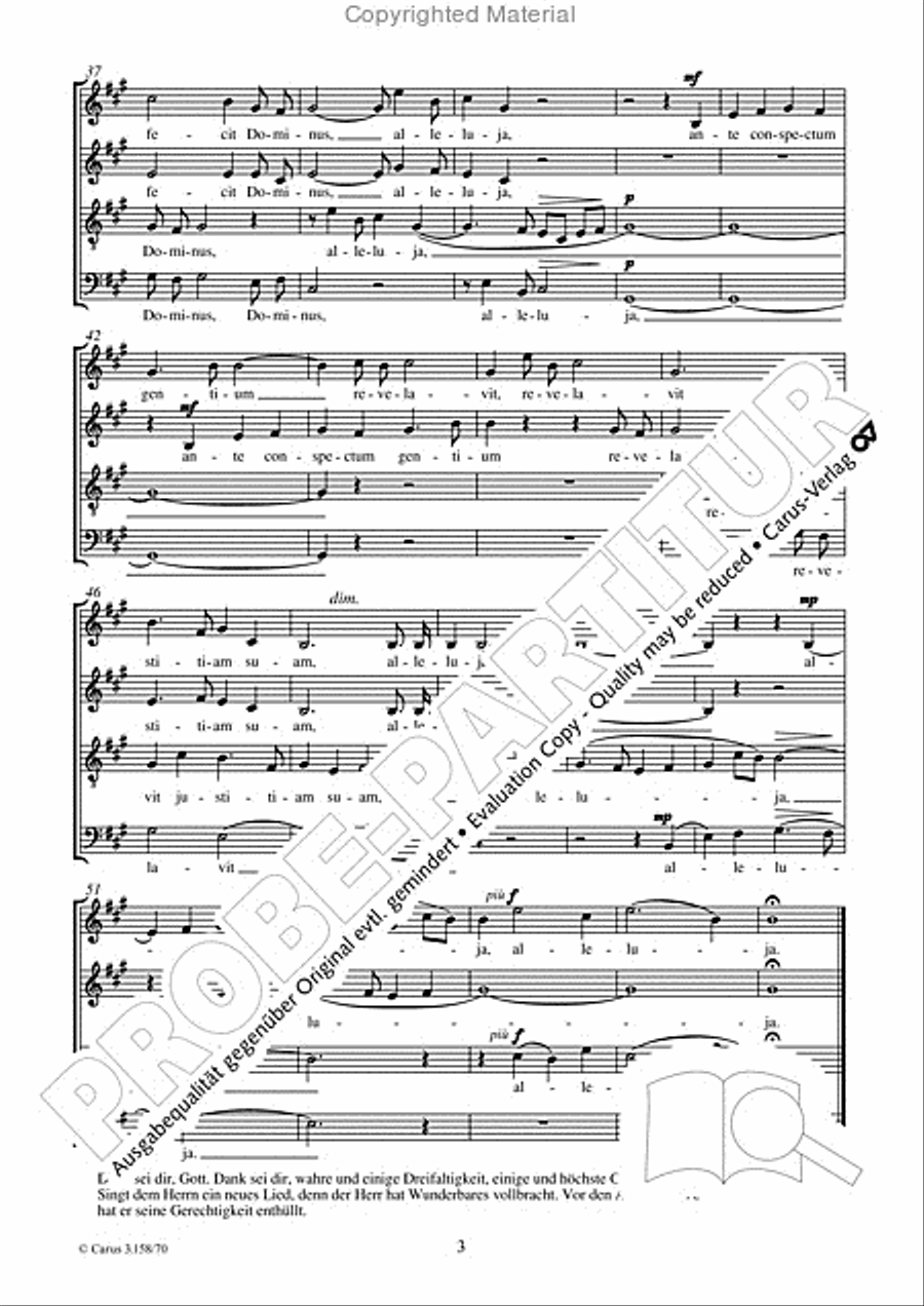 Cantate Domino (Singet dem Herrn) 4-Part scores gallery preview page 4