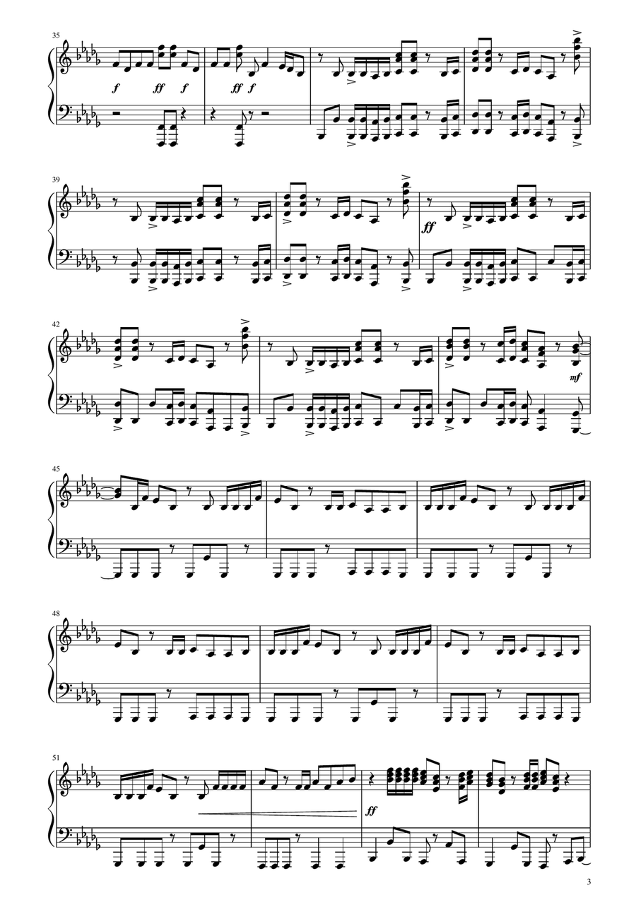 Bad Man (smooth Criminal) Piano Solo scores gallery preview page 3
