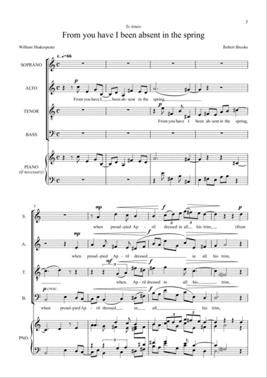 From you have I been absent in the spring 4-Part scores gallery preview page 3