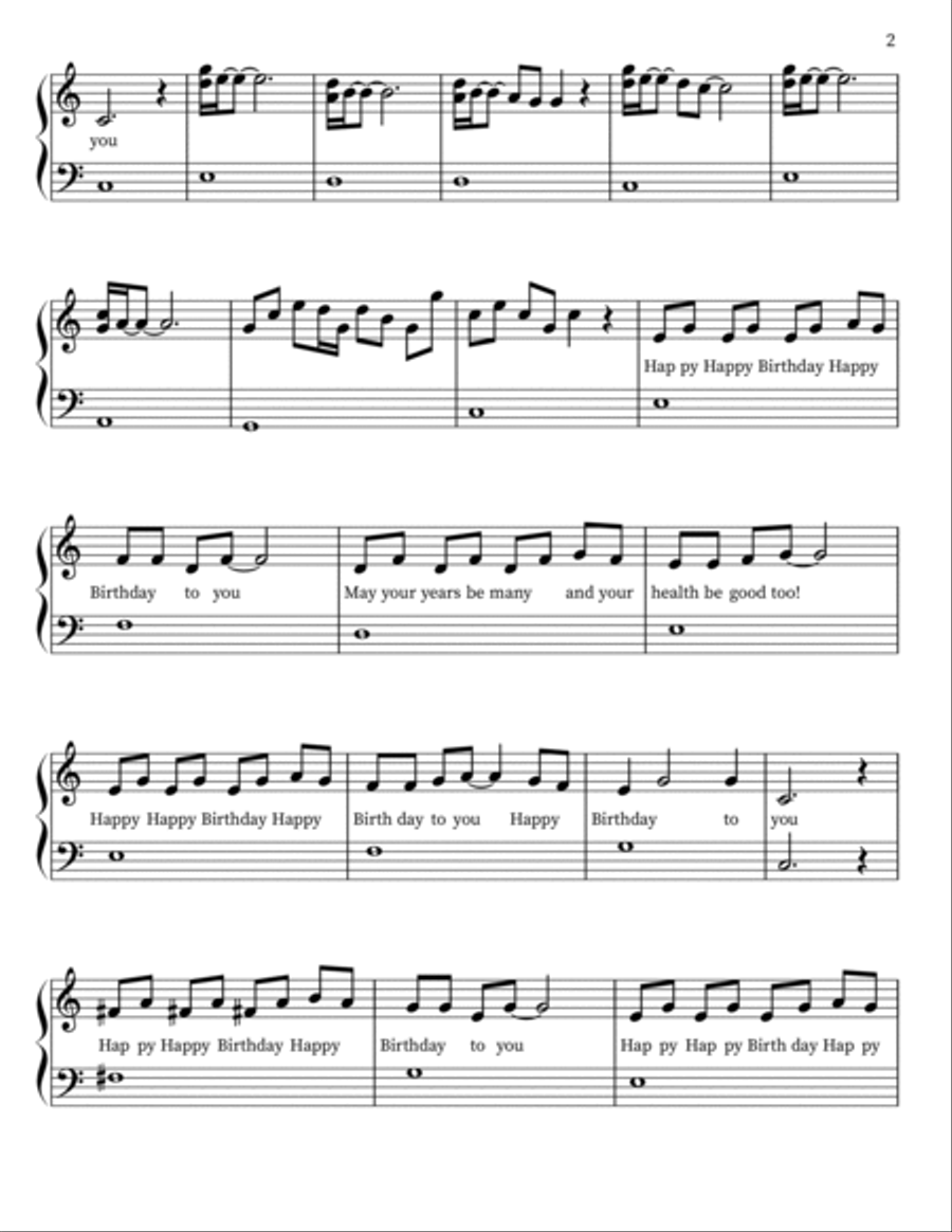 New Happy Birthday New Happy Birthday A Cappella scores gallery preview page 2