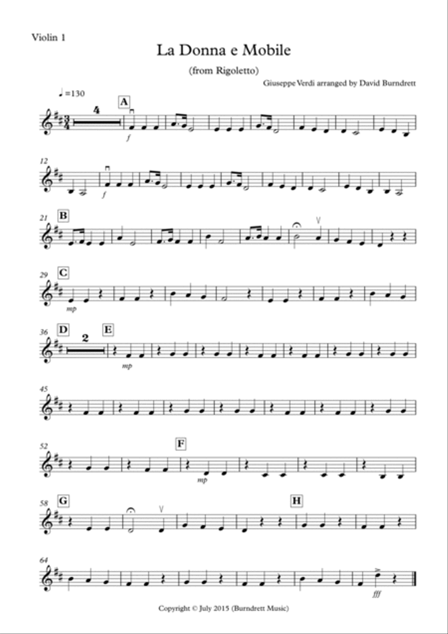 La Donna e Mobile (from Rigoletto) for String Orchestra String Orchestra scores gallery preview page 5