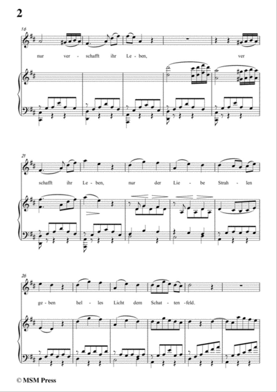 Schubert-Was belebt die schöne Welt,in D Major,for Voice&Piano Voice scores gallery preview page 4