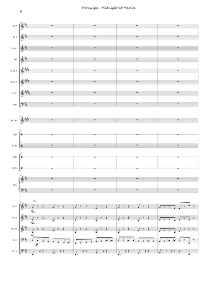 Suite, Sweet Cape Town - 7 Hornpipe Midnight at Mzoli's Concert Band scores gallery preview page 6