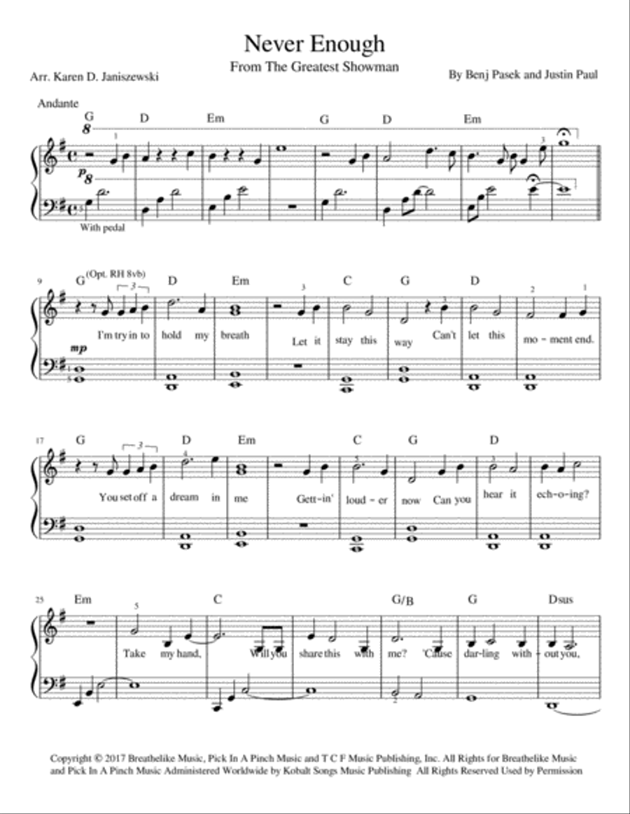 Never Enough Voice scores gallery preview page 1