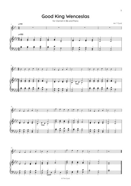 8 Christmas Solos for Clarinet in Bb and Piano image number null