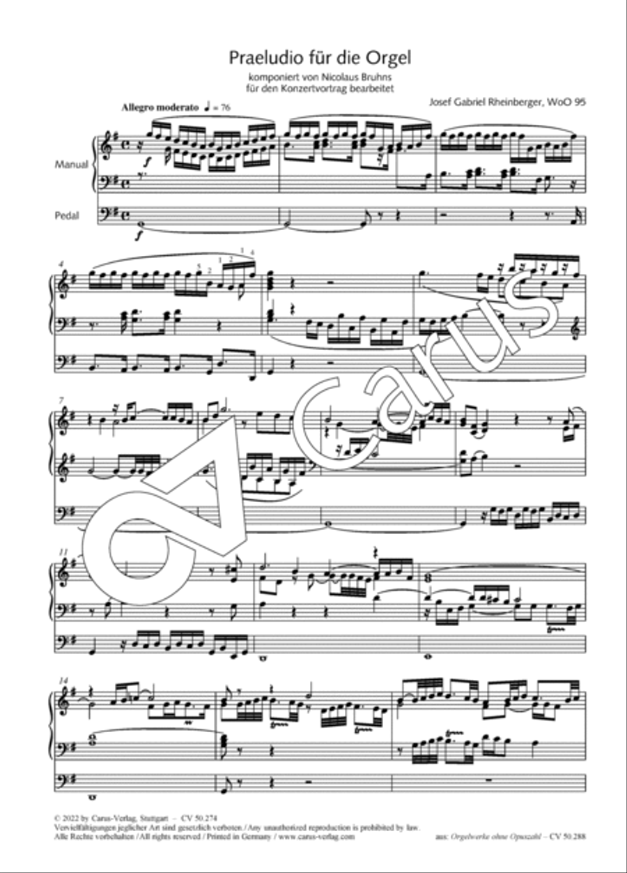Praeludio in G major for organ Organ Solo scores gallery preview page 5