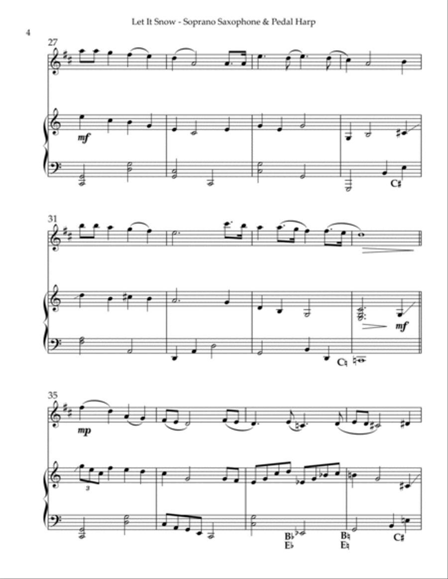 Let It Snow! Let It Snow! Let It Snow! Soprano Saxophone scores gallery preview page 4