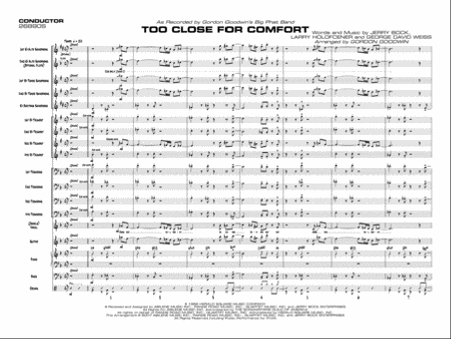 Too Close for Comfort Too Close for Comfort Jazz Ensemble scores gallery preview page 2