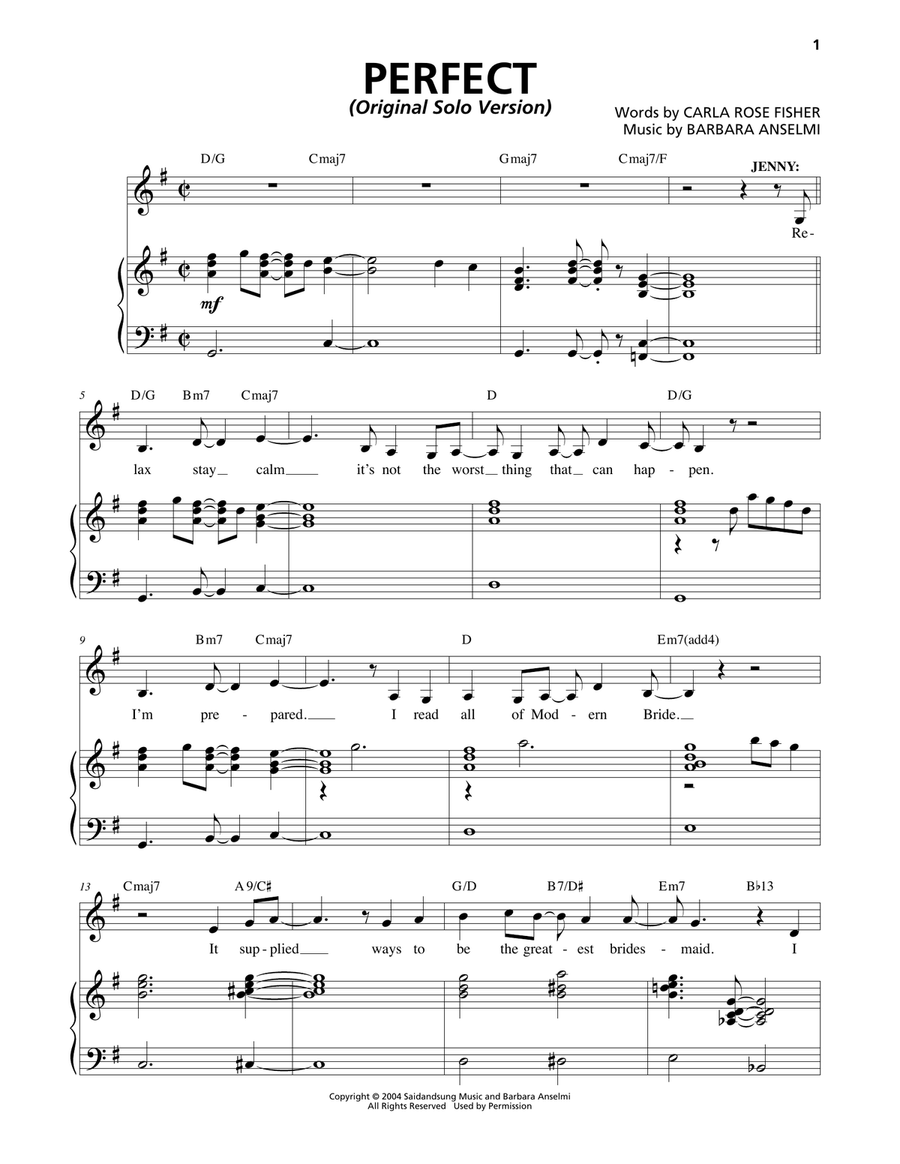Perfect (Original Solo Version) Voice scores gallery preview page 1